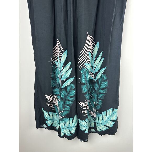 NWT Swim by Cacique Wide Leg Lounge Pants Black Tropical Print Plus Size 26/28 - Picture 12 of 13